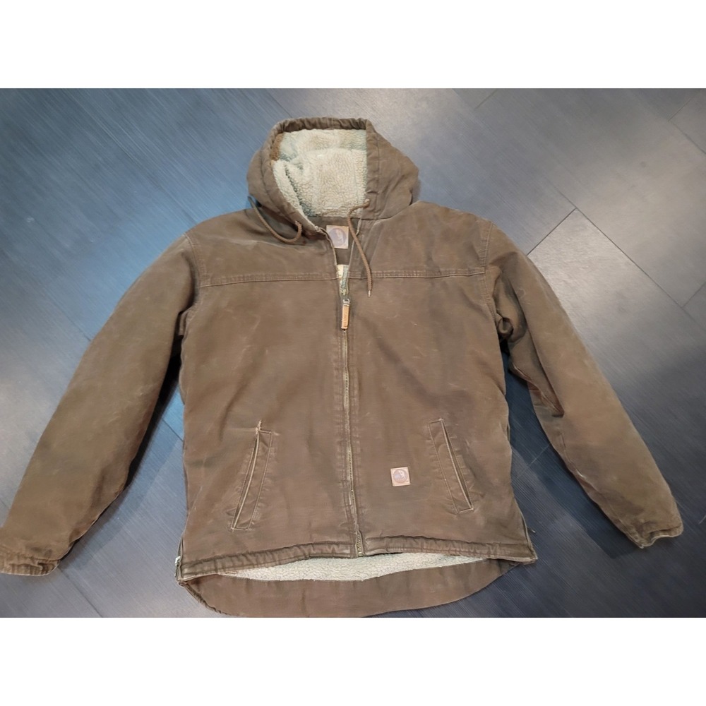Berne HJ626 XLT heavy weight sherpa lined work jacket with hood Dark Brown